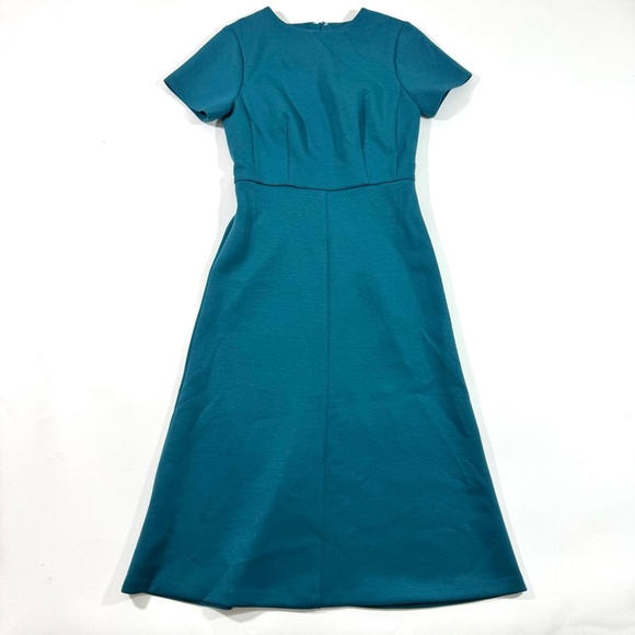 New Ann Taylor The Double Knit Midi Dress Teal - Picture 2 of 7